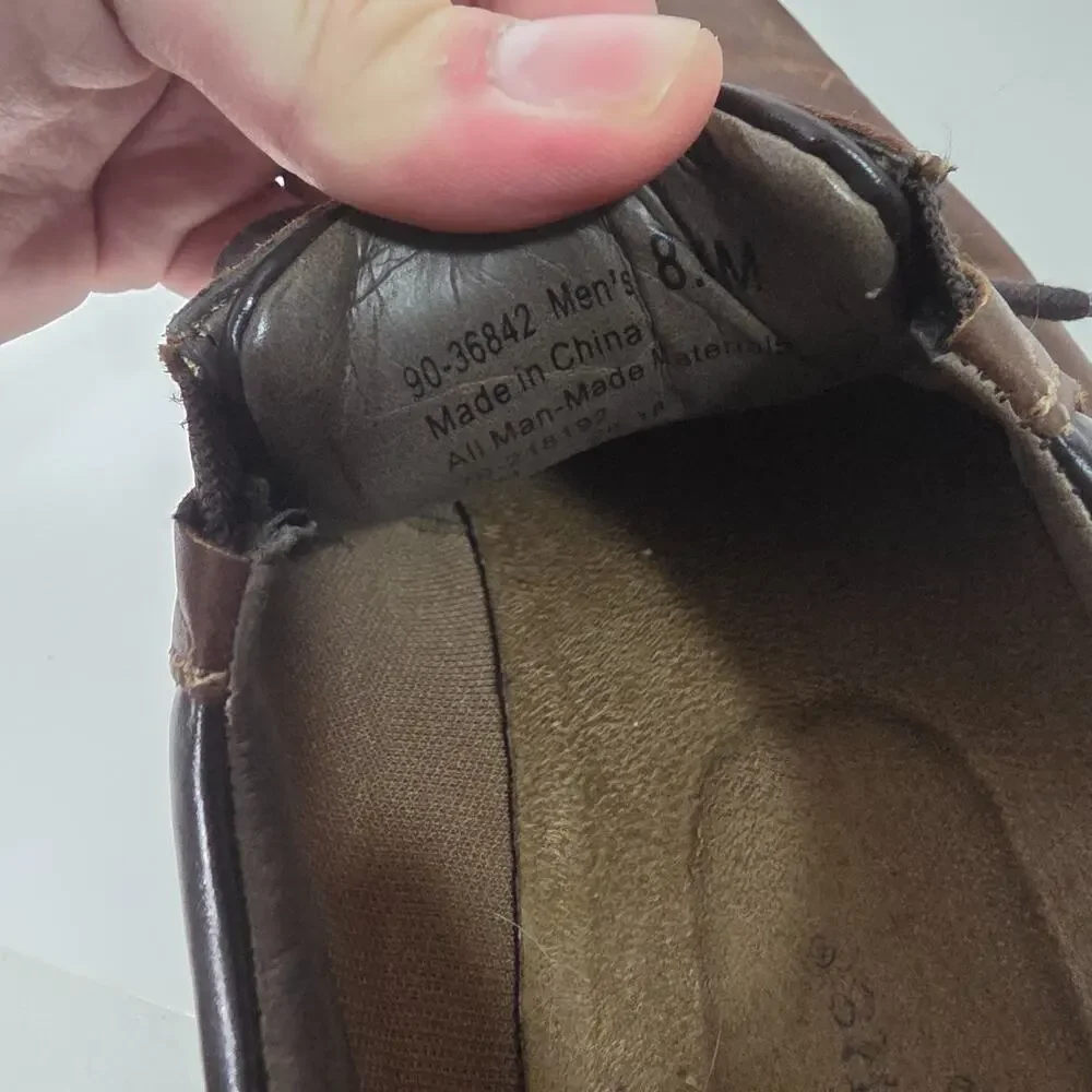 Dockers Lowry Mens 8W Brown Leather Lace Up Oxford Comfort Dress Shoes